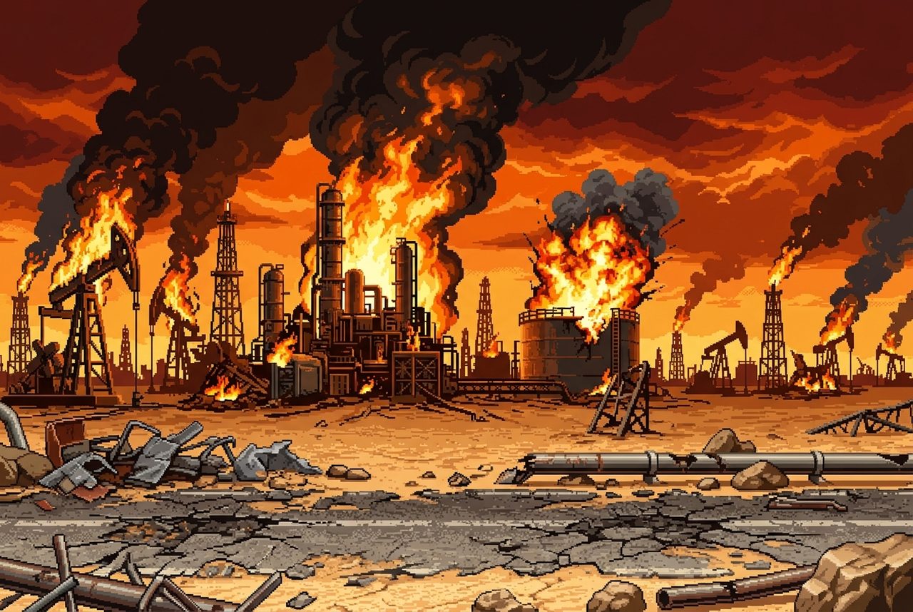 BURNING OIL FIELDS